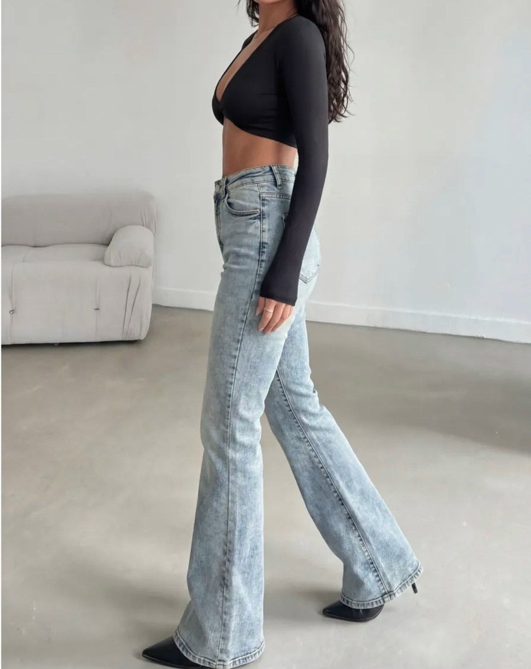 джинсы клеш женские,женские джинсы,джинсы клёш,джинсы-клеш от колена,джинсы трубы eliff