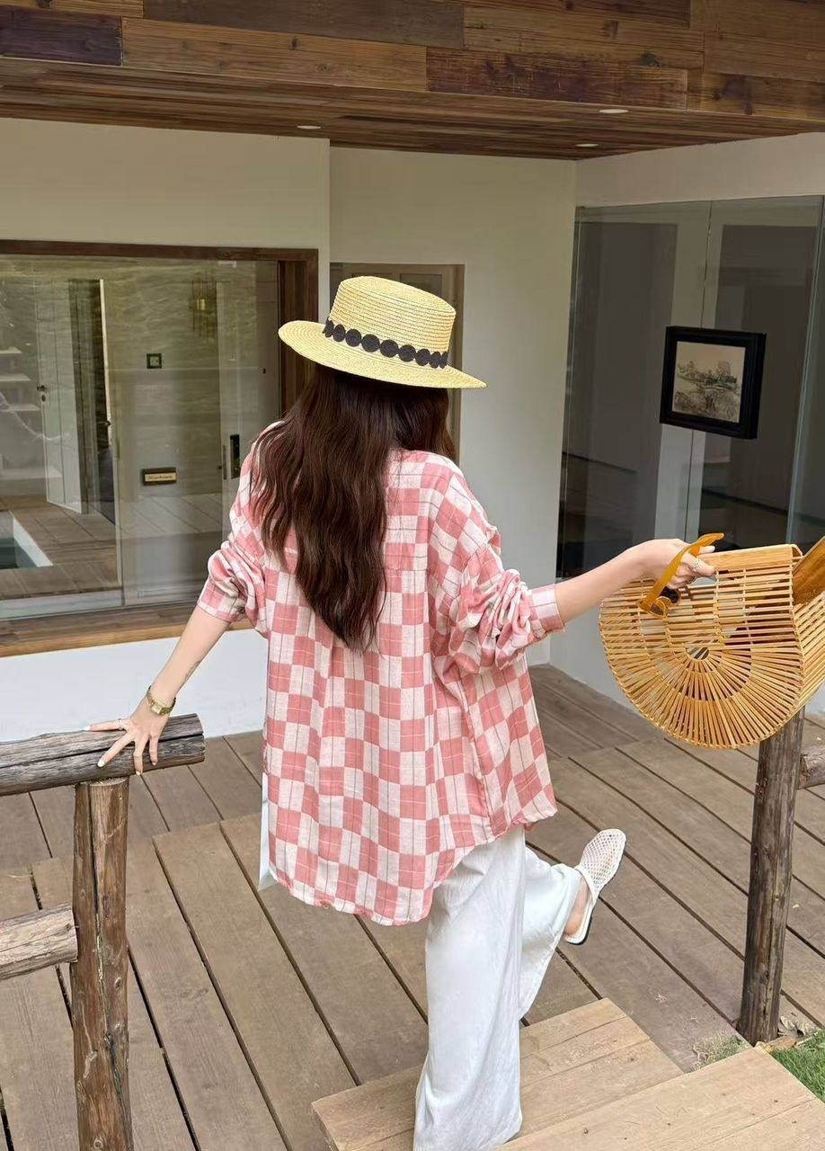 рубашка женская в клетку оверсайз,клетчатая рубашка,женская клетчатая рубашка,повседневная рубашка,женская рубашка в клетку