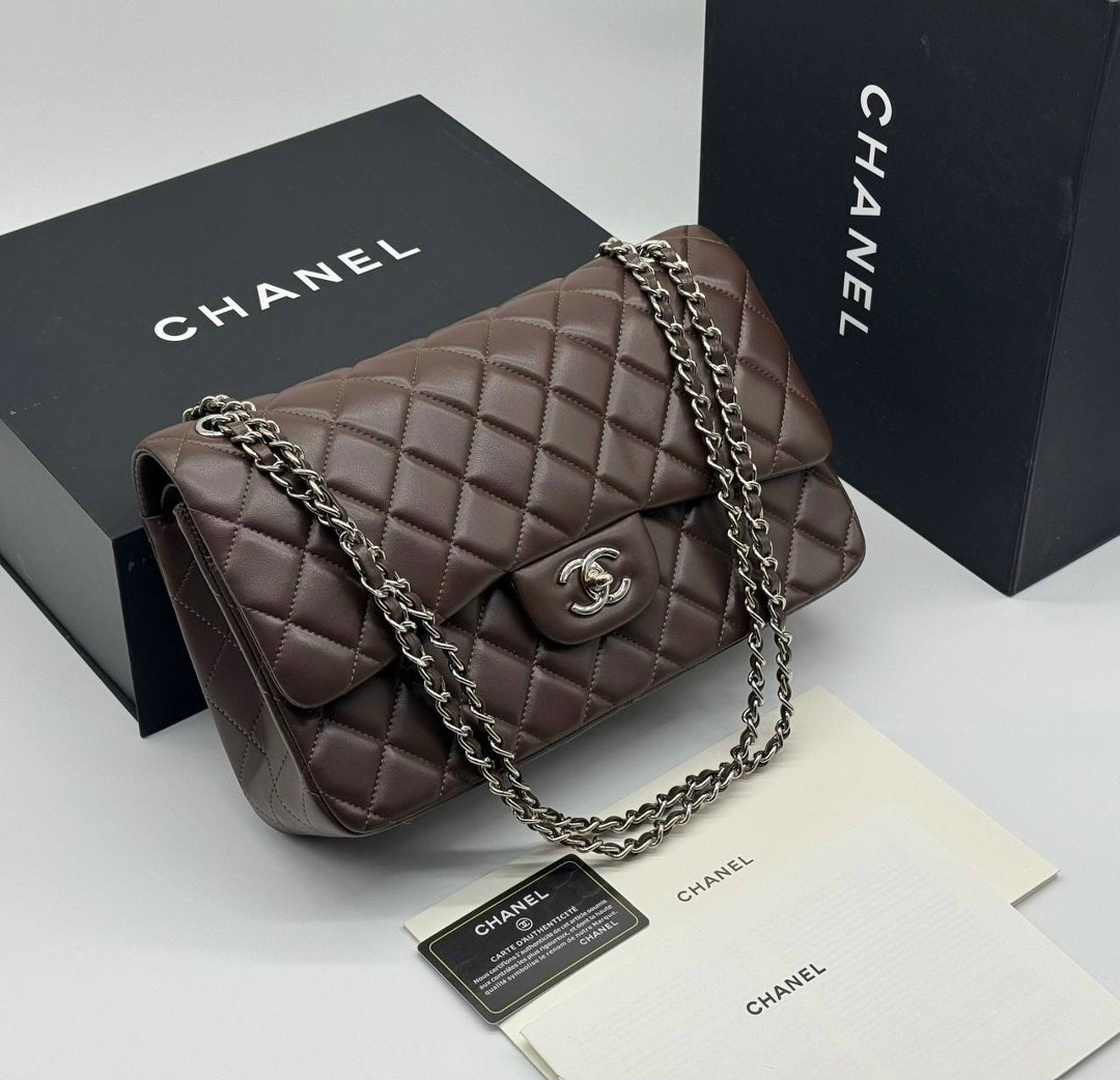 сумка chanel,сумка шанель,женская сумка chanel,женская серая кожаная сумка chanel 11.12 jumbo classic flap bag,сумка шанель джамбо