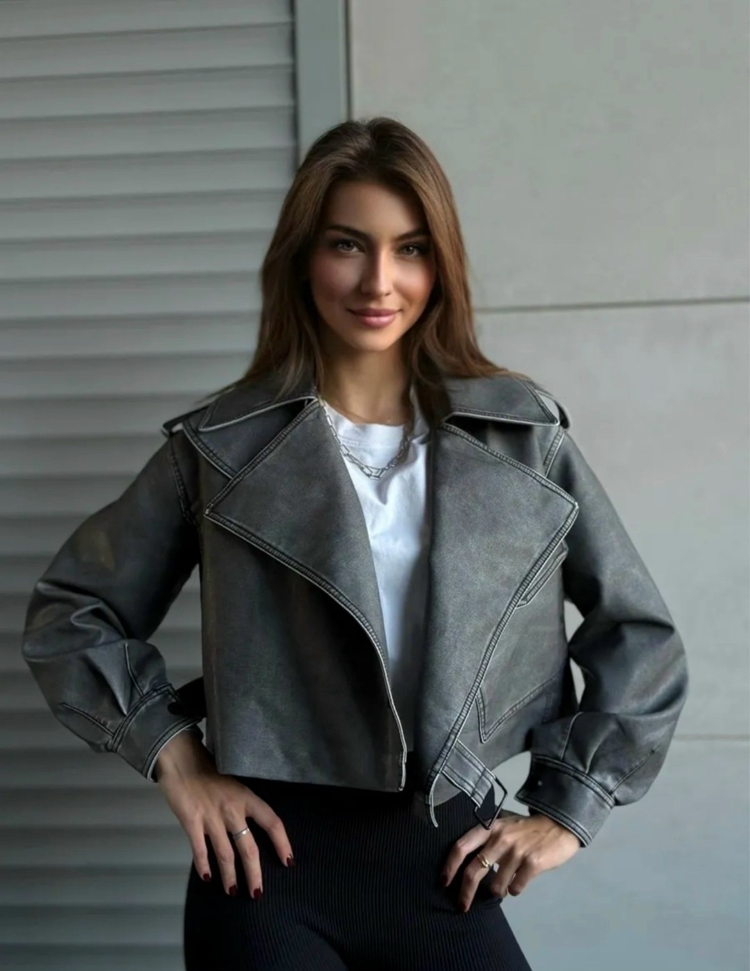 косуха женская куртка кожаная oversize,косуха кожаная,кожаная куртка косуха janna banana цвет серый,куртка косуха женская из экокожи,косуха винтажная куртка кожаная oversize серая monyken