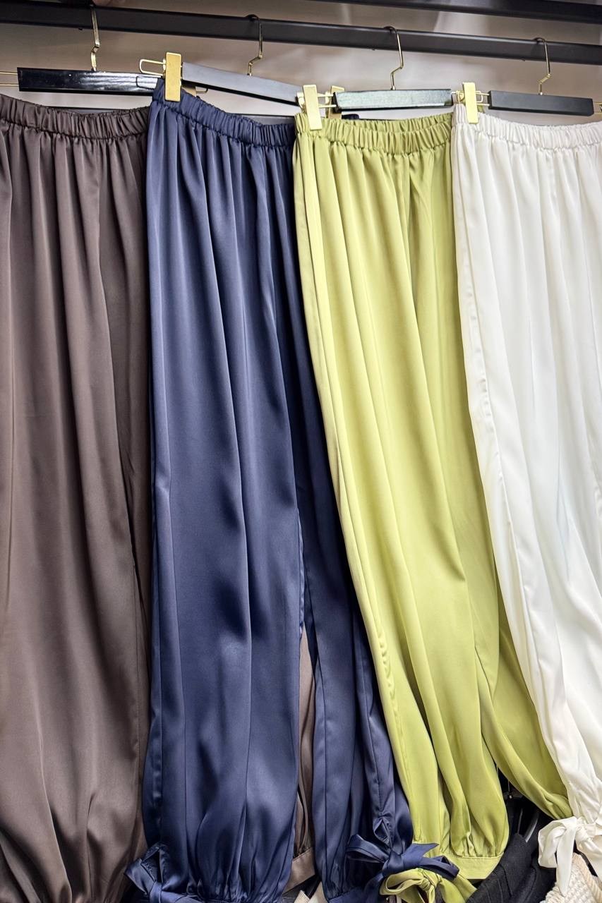 шелковые брюки,брюки модные,атласные штаны,брюки свободные,свободные штаны