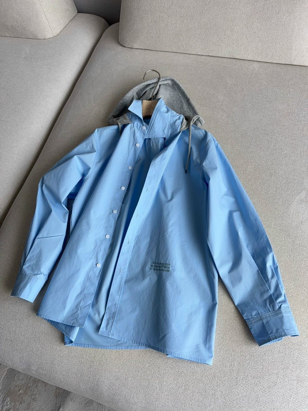 хлопковая оверсайз рубашка,рубашка annete 875 голубая оверсайз,рубашка голубая оверсайз,женская рубашка оверсайз,женская рубашка