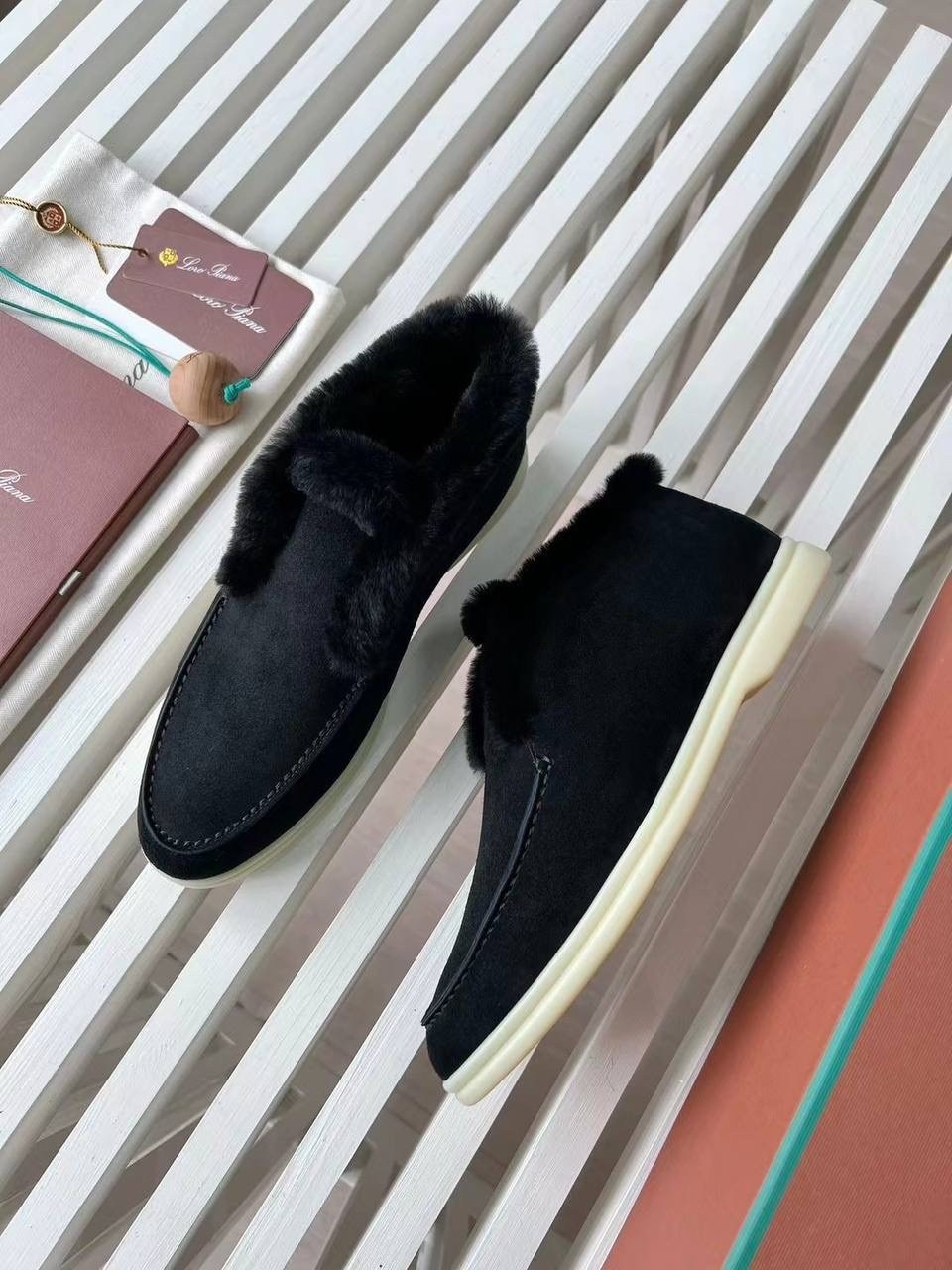 женские лоферы loro piana,лоферы loro piana,лоферы зимние женские,лоферы замшевые с мехом,