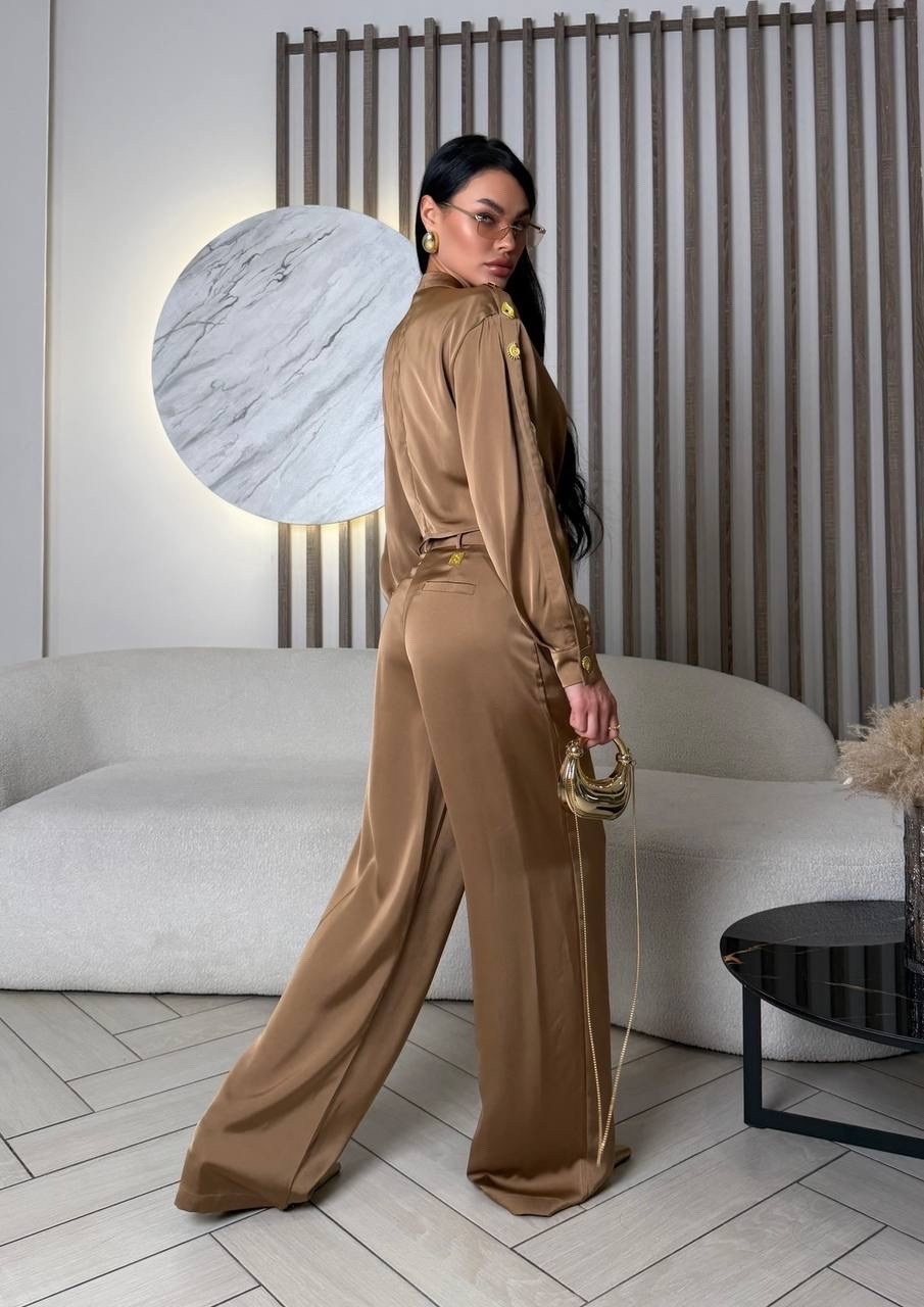 брючный атласный костюм,атласный костюм,атласный костюм вечерний,шелковый костюм,костюм брючный