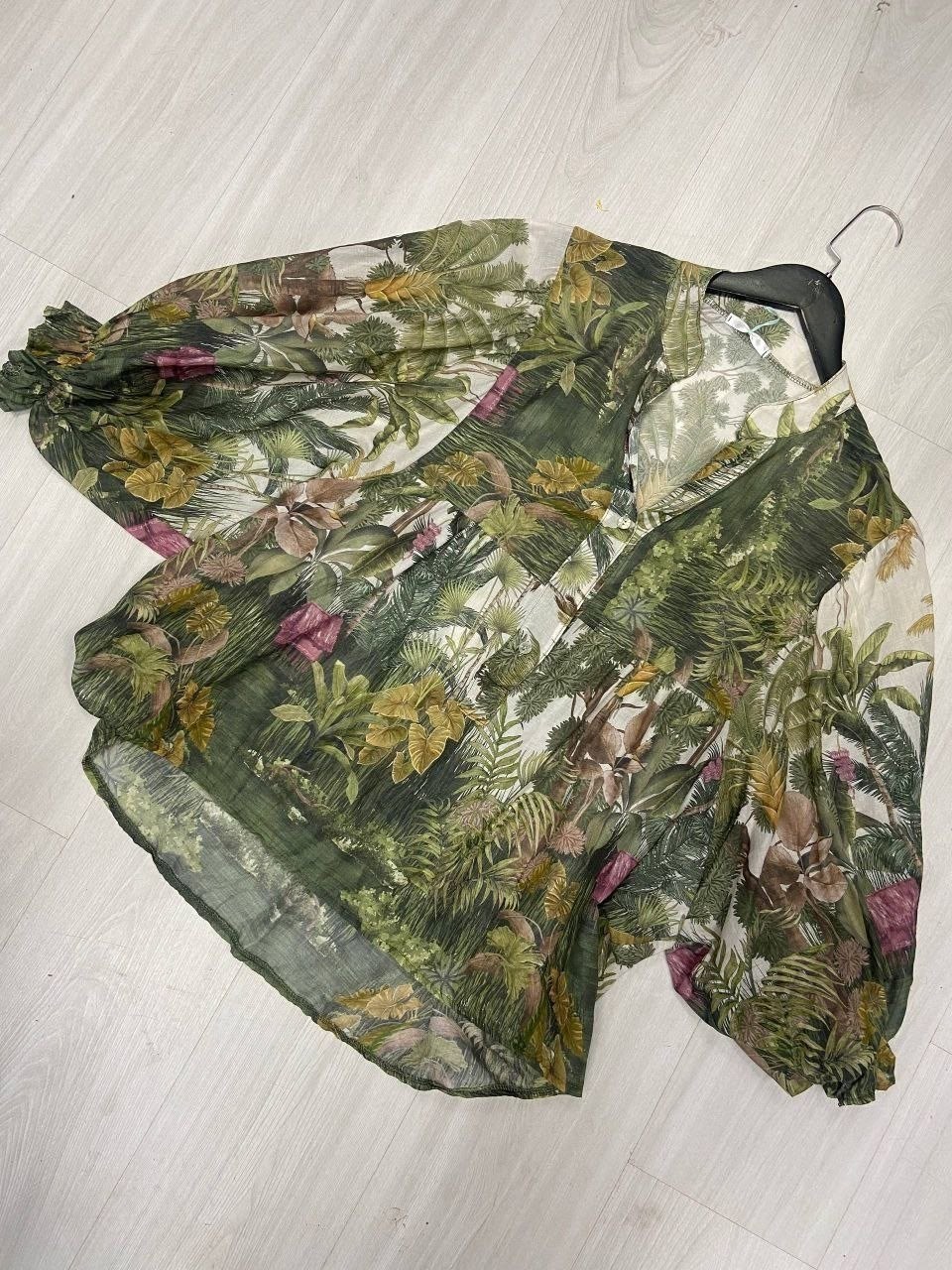 блузка шифоновая,блуза,женская блуза,блузка зелёная,блузка с принтом