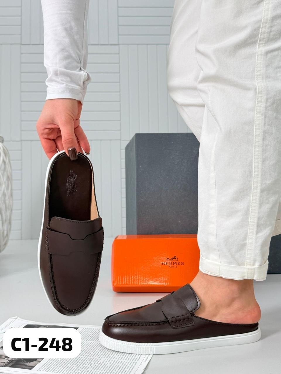 ,тапки гермес мужские,тапочки хермес мужские,лоферы hermes,шлёпки гермес мужские