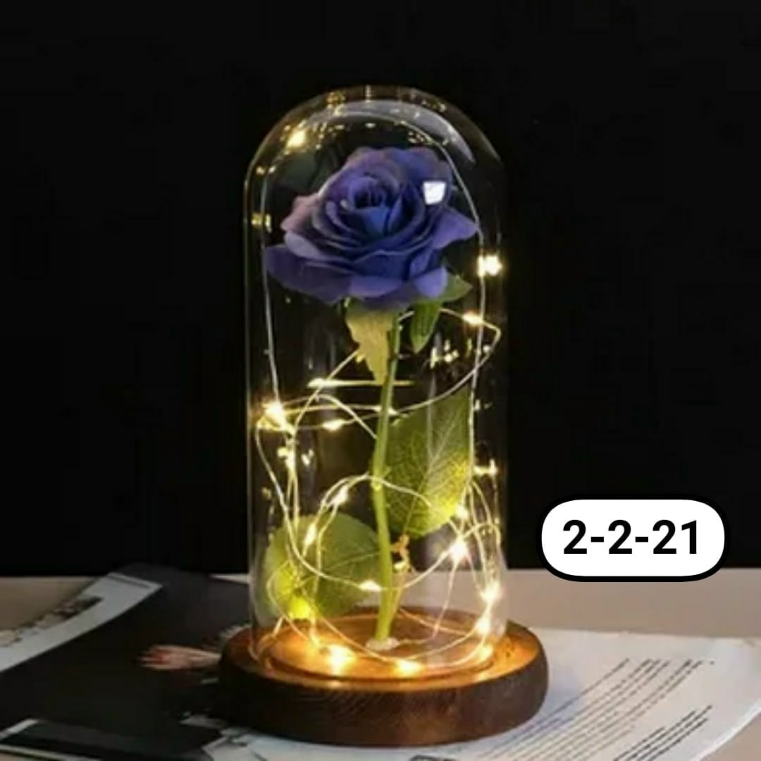 вечная роза,роза в колбе с подсветкой вечная,роза под стеклянным куполом,светильник роза,искусственная роза