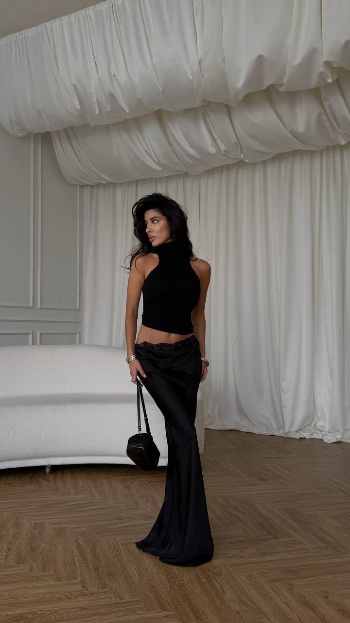 женская юбка,атласная юбка макси y.a.s глубокого шоколадно-коричневого цвета,женская атласная юбка макси,юбка по косой diana длины миди chocolate xs-s,топ женский