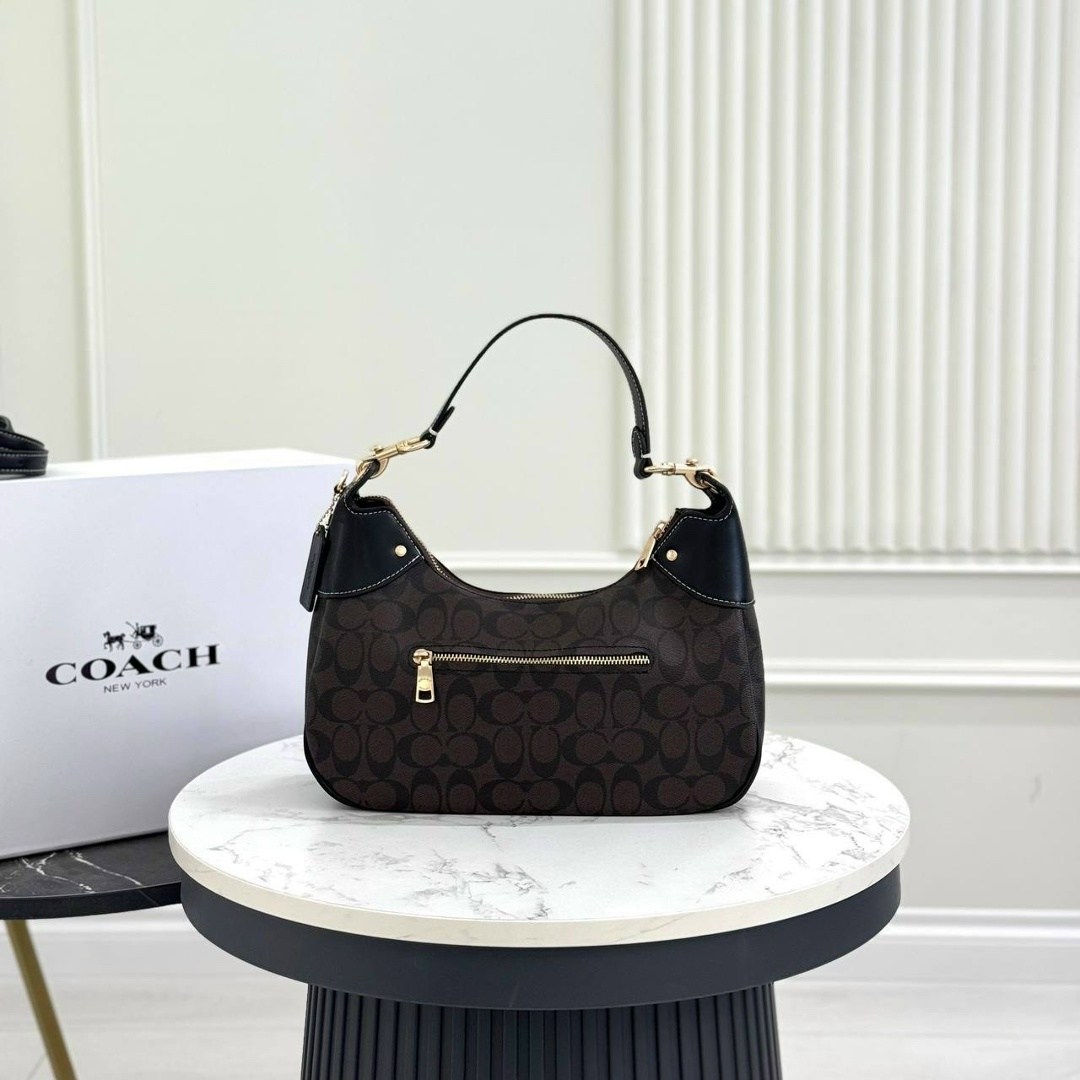 сумка coach,coach сумка женская,сумка женская coach из кожи,сумка coach через плечо,сумка-хобо тери coach золотой/коричневый/черный