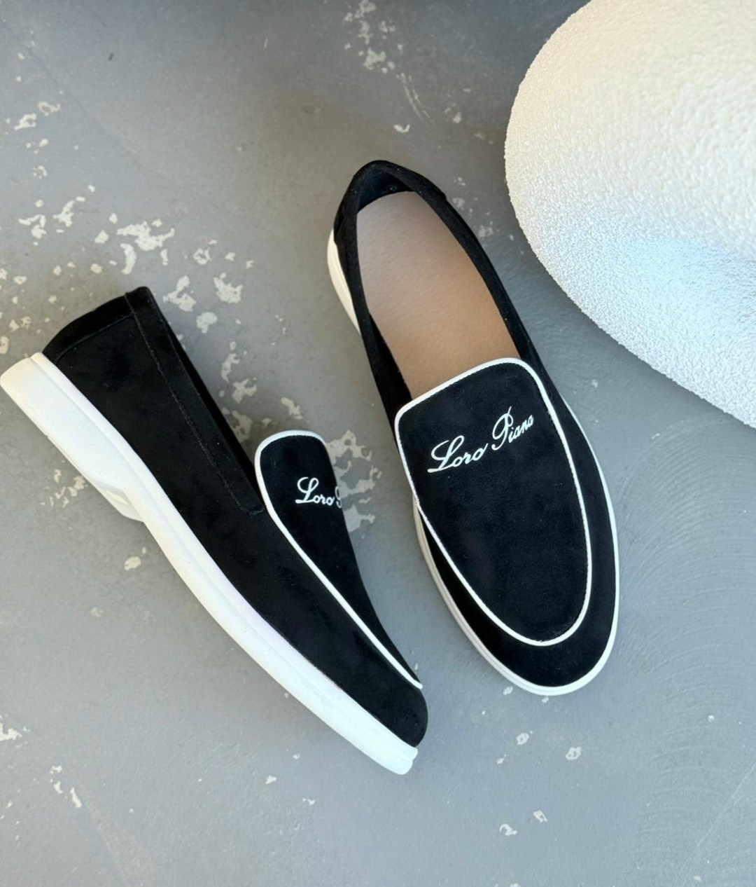 лоферы из натуральной замши loro piana,,лоферы loro piana,лоферы loro piana summer walk,лоферы женские