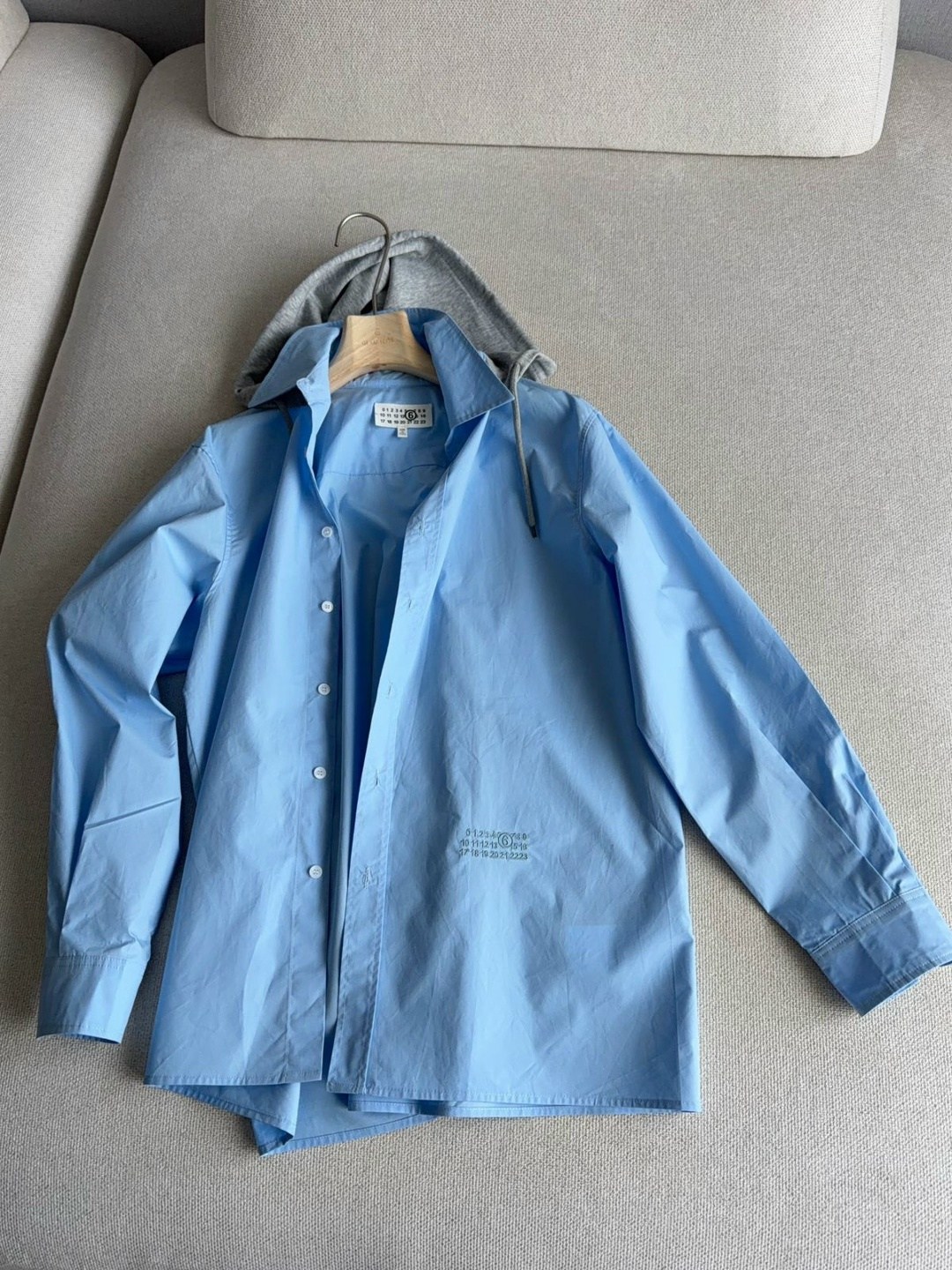 хлопковая оверсайз рубашка,рубашка annete 875 голубая оверсайз,рубашка голубая оверсайз,женская рубашка оверсайз,женская рубашка