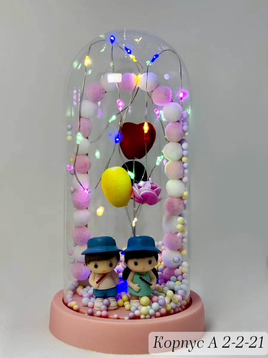 роза в колбе с подсветкой,светодиодные ночники,светодиодные подарки,вечная роза,стеклянный купол со светодиодной подсветкой