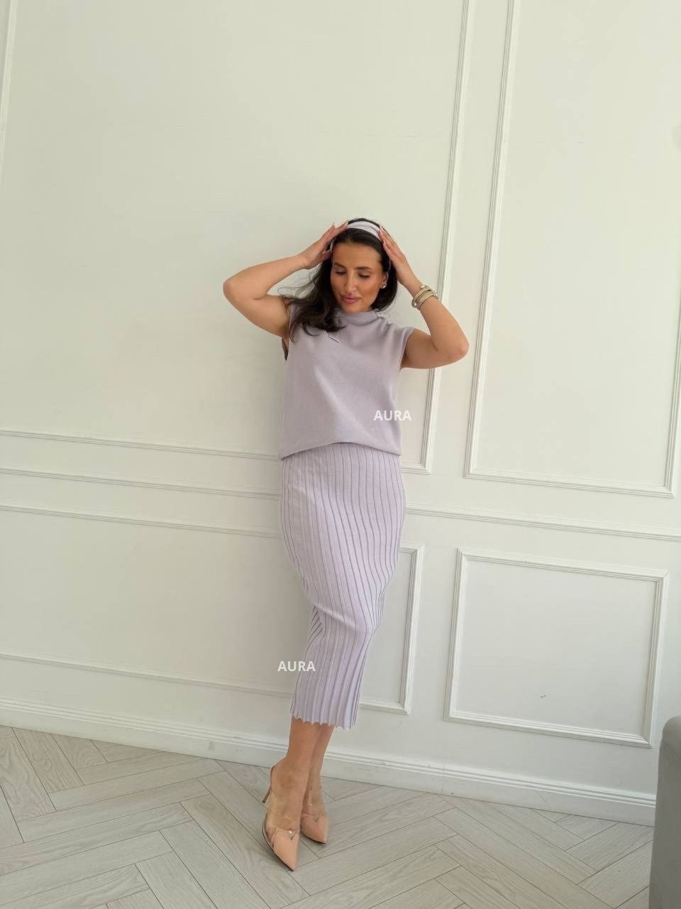 платье трикотажное,трикотажное платье миди,юбка трикотажная плиссе emberens,летнее платье,платье женское белое