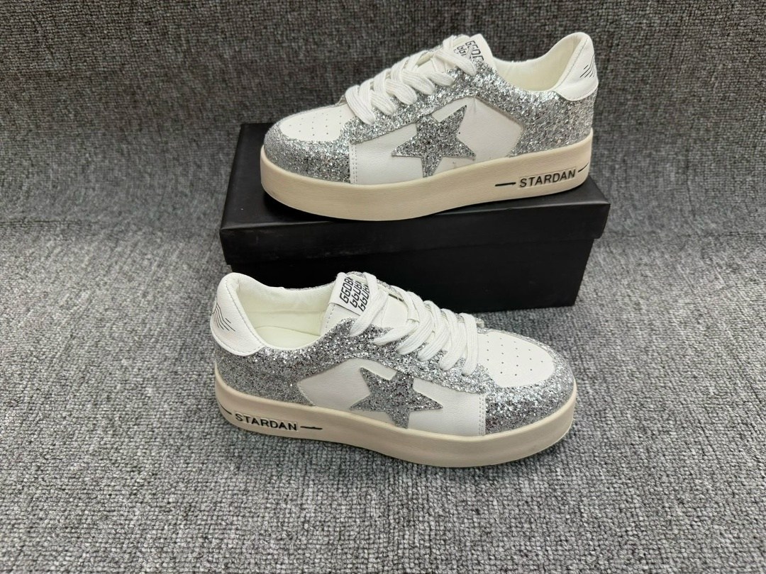 golden goose кеды hi star с блестками белый,,кроссовки golden goose wmns stardan white silver glitter,кеды женские golden goose,кеды женски