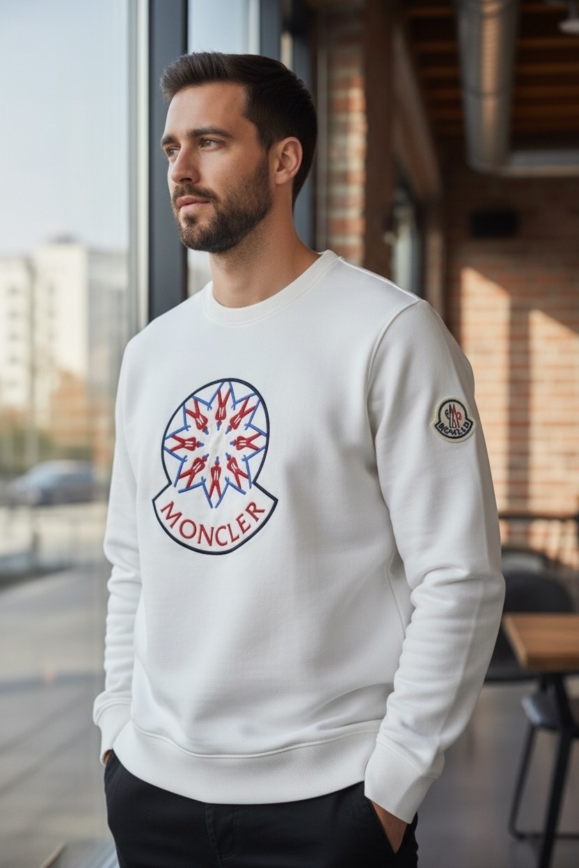 мужские свитшоты,бежевый свитшот,свитшот монклер,свитшот,свитшот moncler