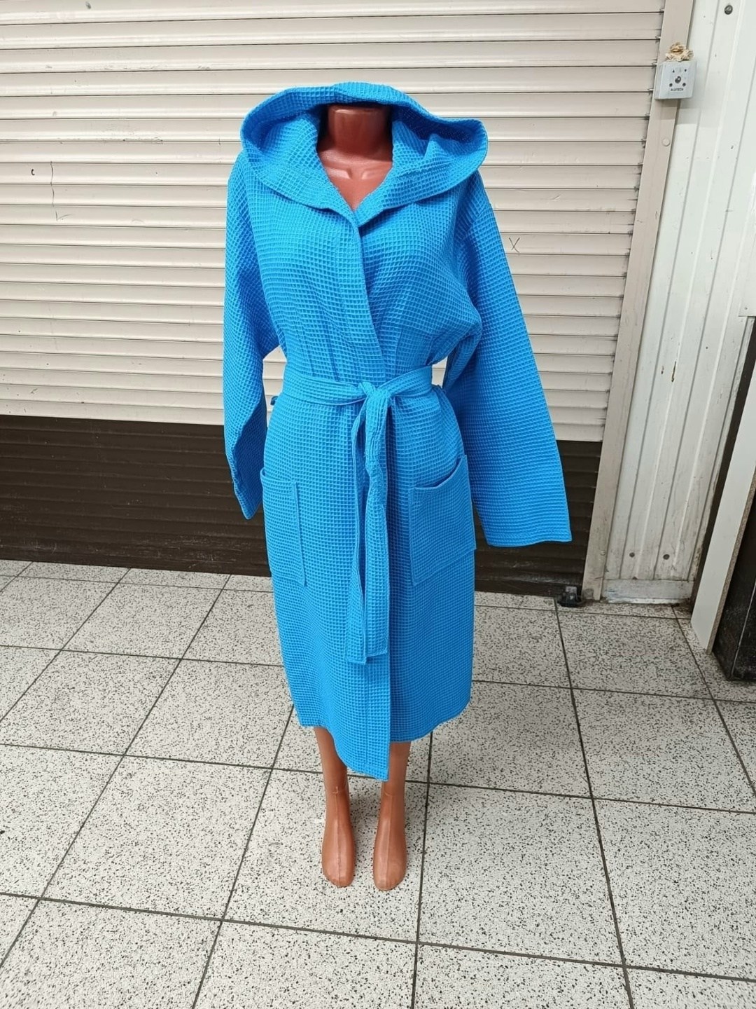 халат женский вафельный банный,вафельный халат женский,женский вафельный халат с капюшоном,халат вафельный женский "ника",халат голубой вафельный cleanelly
