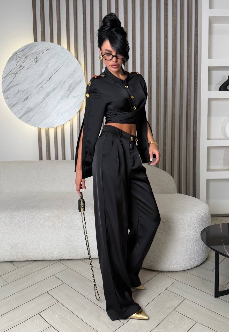 брючный атласный костюм,атласный костюм,атласный костюм вечерний,шелковый костюм,костюм брючный