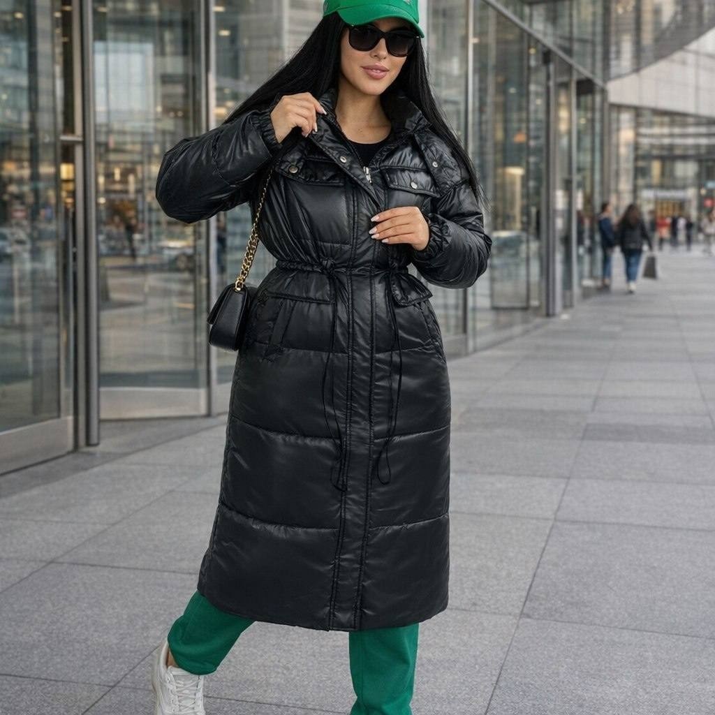 удлиненная куртка,пуховик женский,зимняя женская куртка,зеленый пуховик,куртка женская зеленая