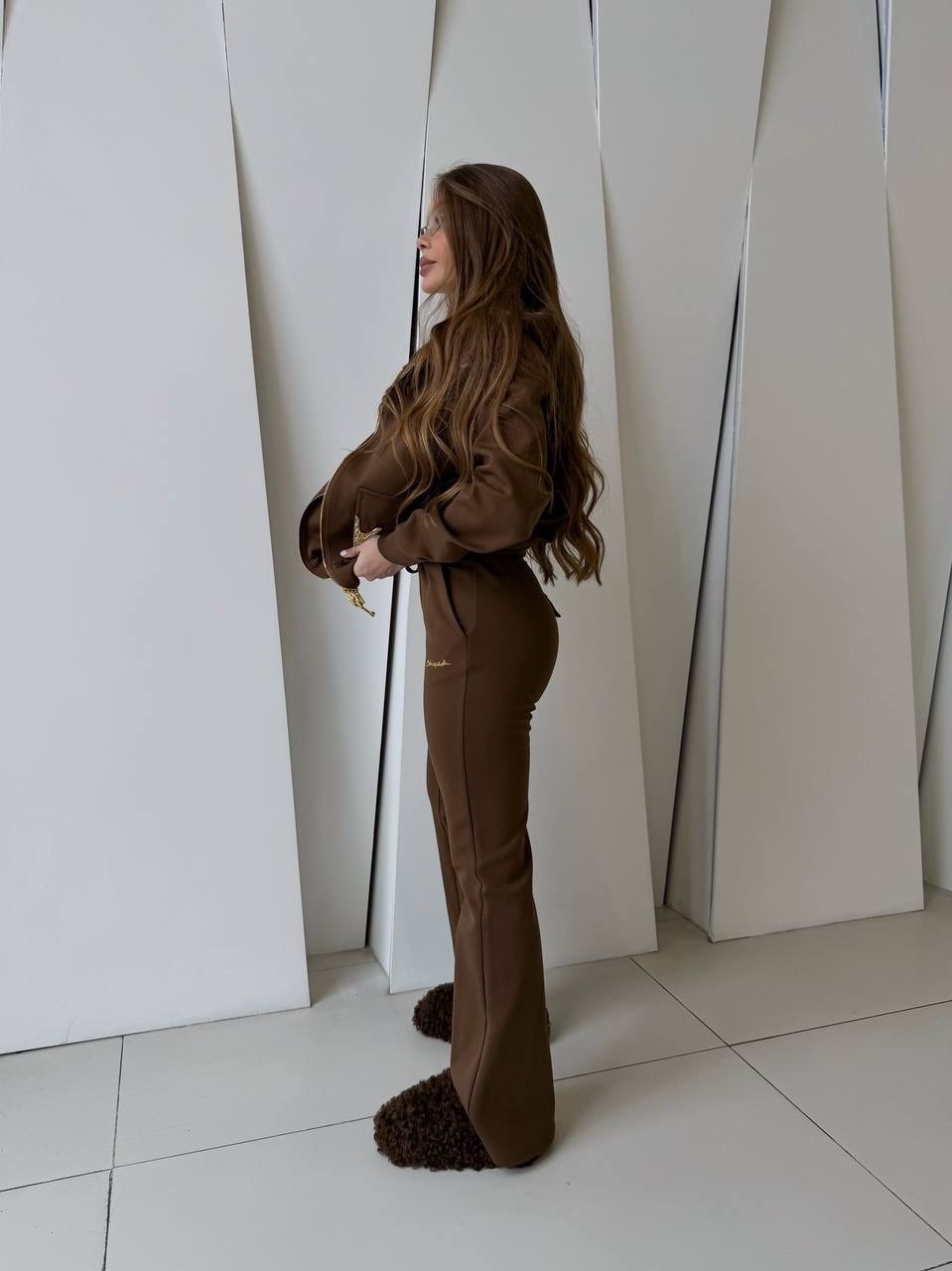 повседневный костюм,модные брюки,женский костюм,костюм с брюками палаццо