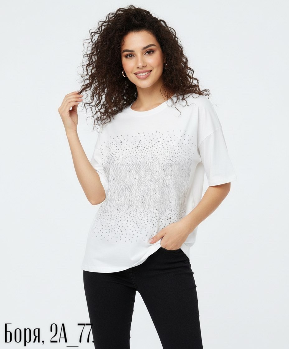 базовая футболка со стразами оверсайз туника черная abidov style,футболка женская,футболка со стразами,футболка варенка со стразами оверсайз bema brend,женская футболка со стразами