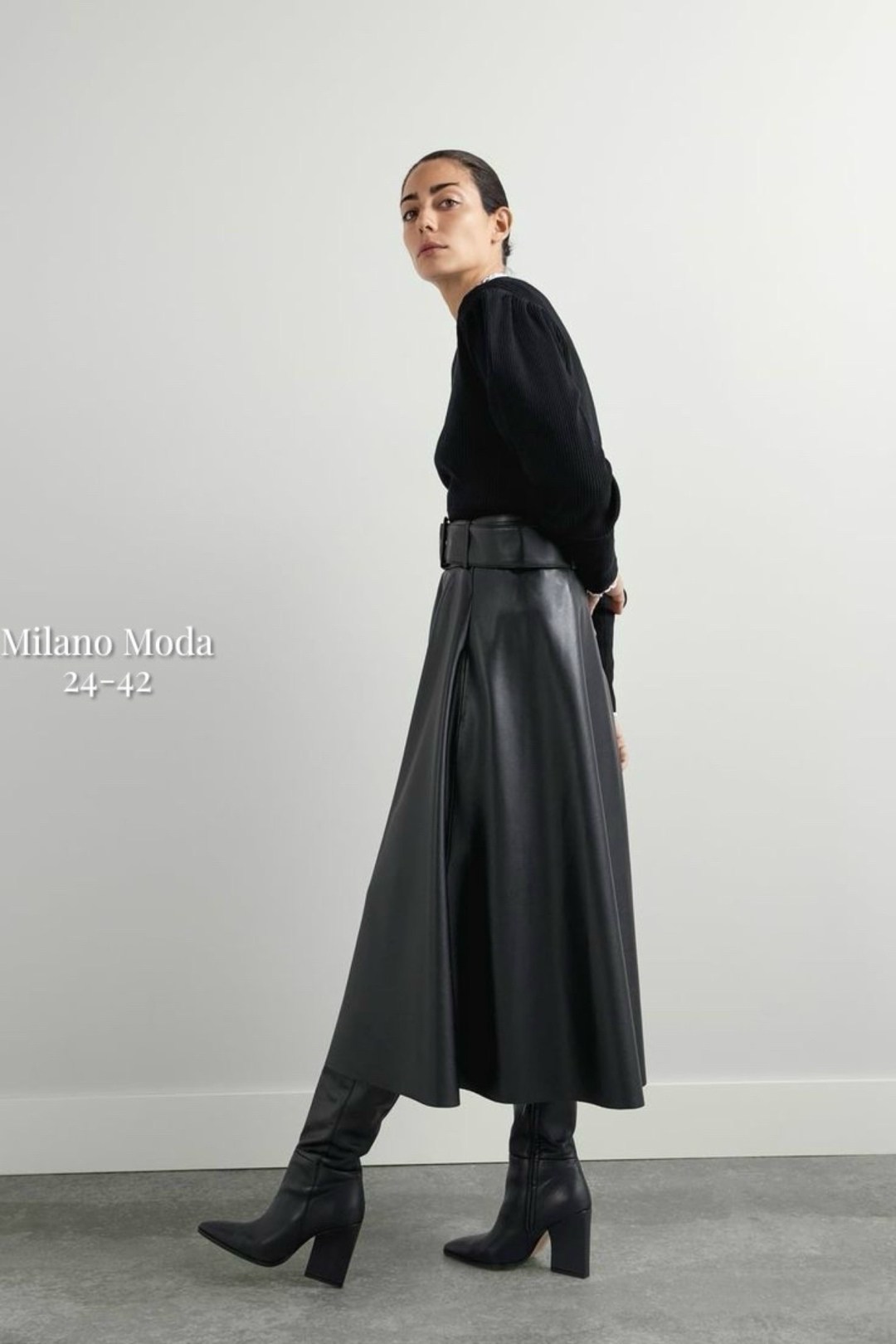 кожаная юбка zara миди,юбка из искусственной кожи,юбка из искусственной кожи с ремнем,кожаная юбка,черная кожаная юбка