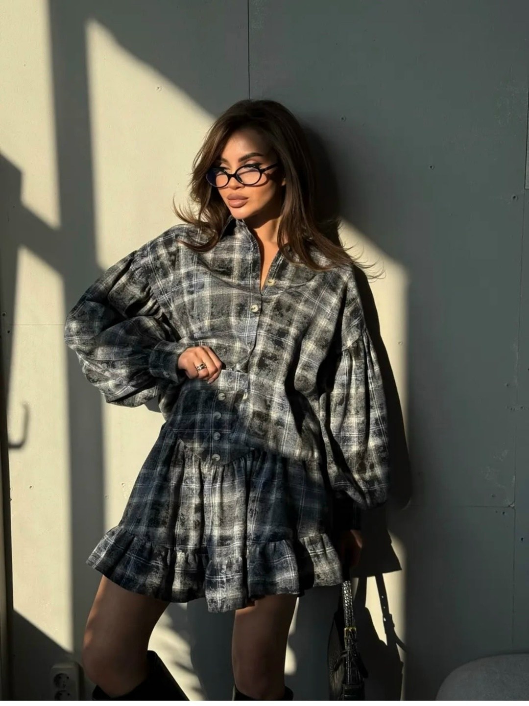 костюм рубашка с юбкой,костюм в клетку,костюм юбка с рубашкой в клетку,костюм и юбка,рубашка с юбкой