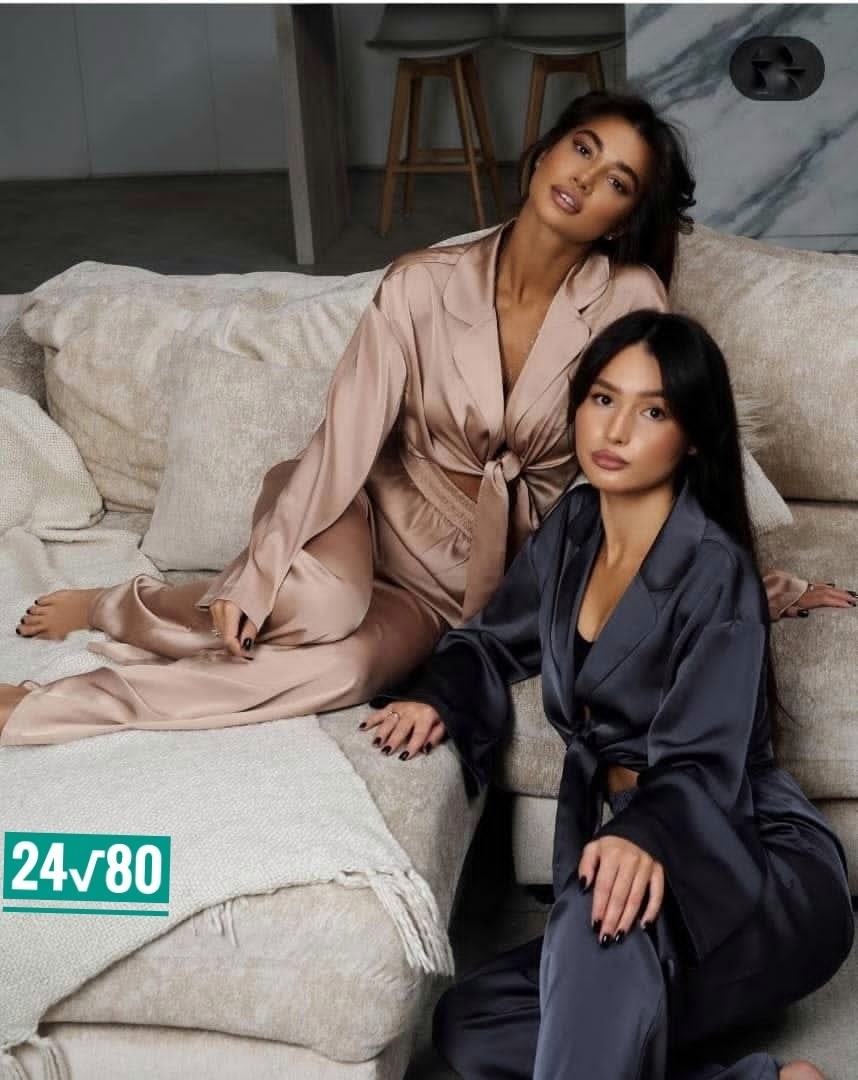 шелковый костюм в пижамном стиле,костюм в пижамном стиле из премиального шелка черный,атласный костюм женский в пижамном стиле,костюм брючный,костюм в пижамном стиле