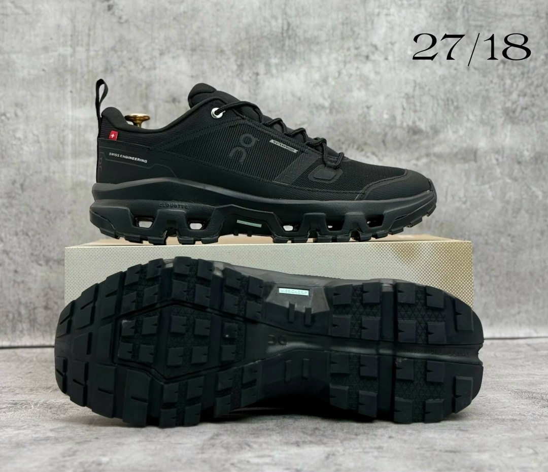 кроссовки,черные кроссовки,черные водонепроницаемые кроссовки cloudwander on,мужские кроссовки,кроссовки on cloudwander black с водоотталкивающими свойствами и амортизацией cloudtec ®