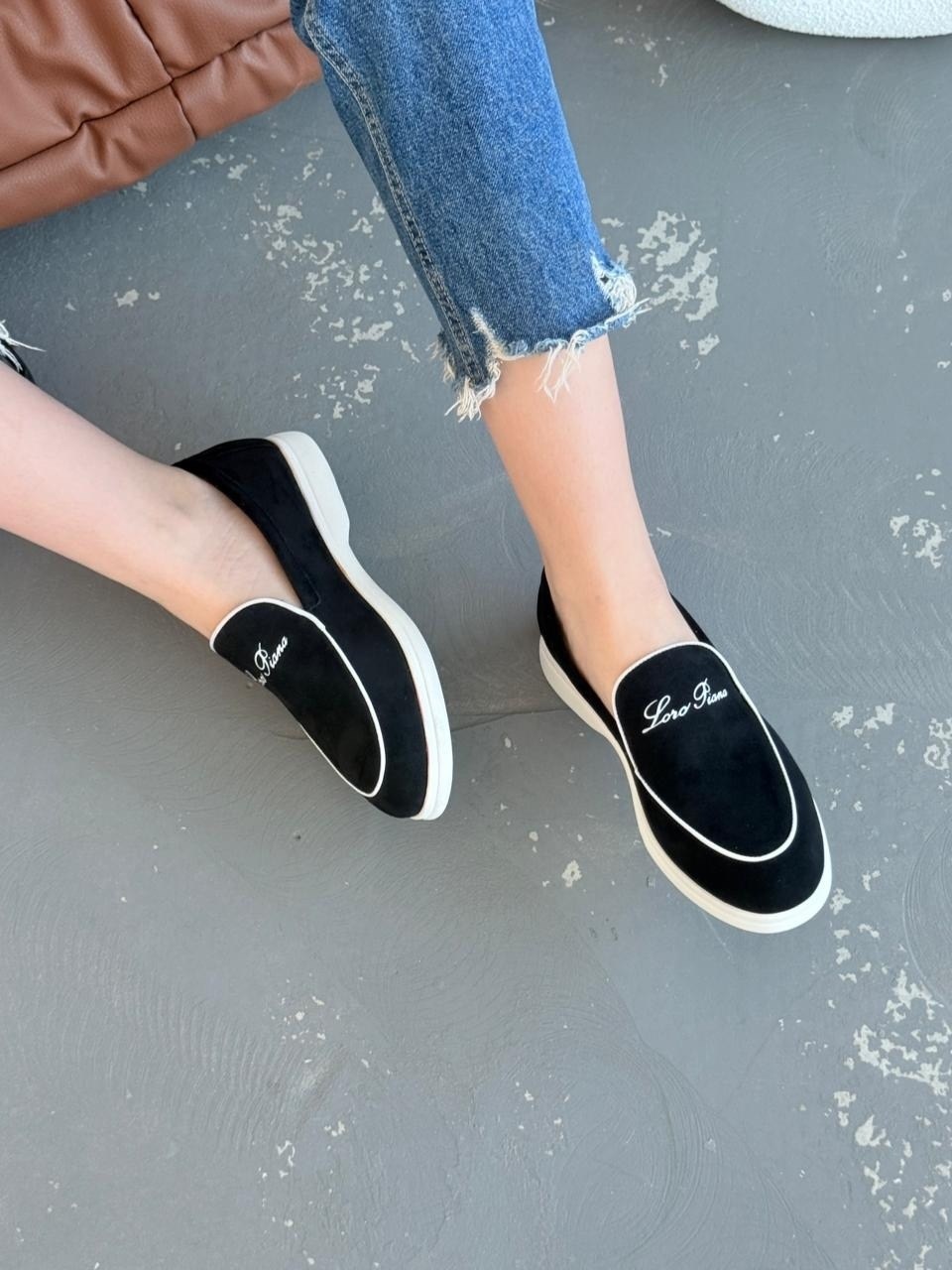 лоферы из натуральной замши loro piana,,лоферы loro piana,лоферы loro piana summer walk,лоферы женские