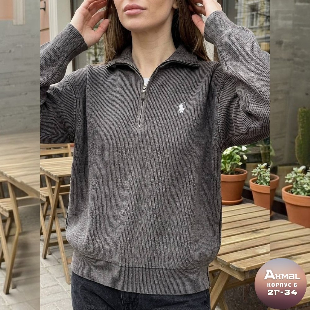 женская кофта,джемпер трикотажный с высоким воротом emberens 275450007,джемпер,джемпера женские,серый джемпер