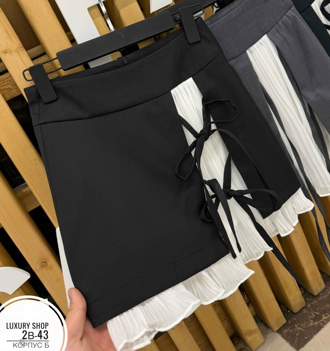 юбка,юбка шифон,юбка с оборками,женская юбка,юбка с шортами