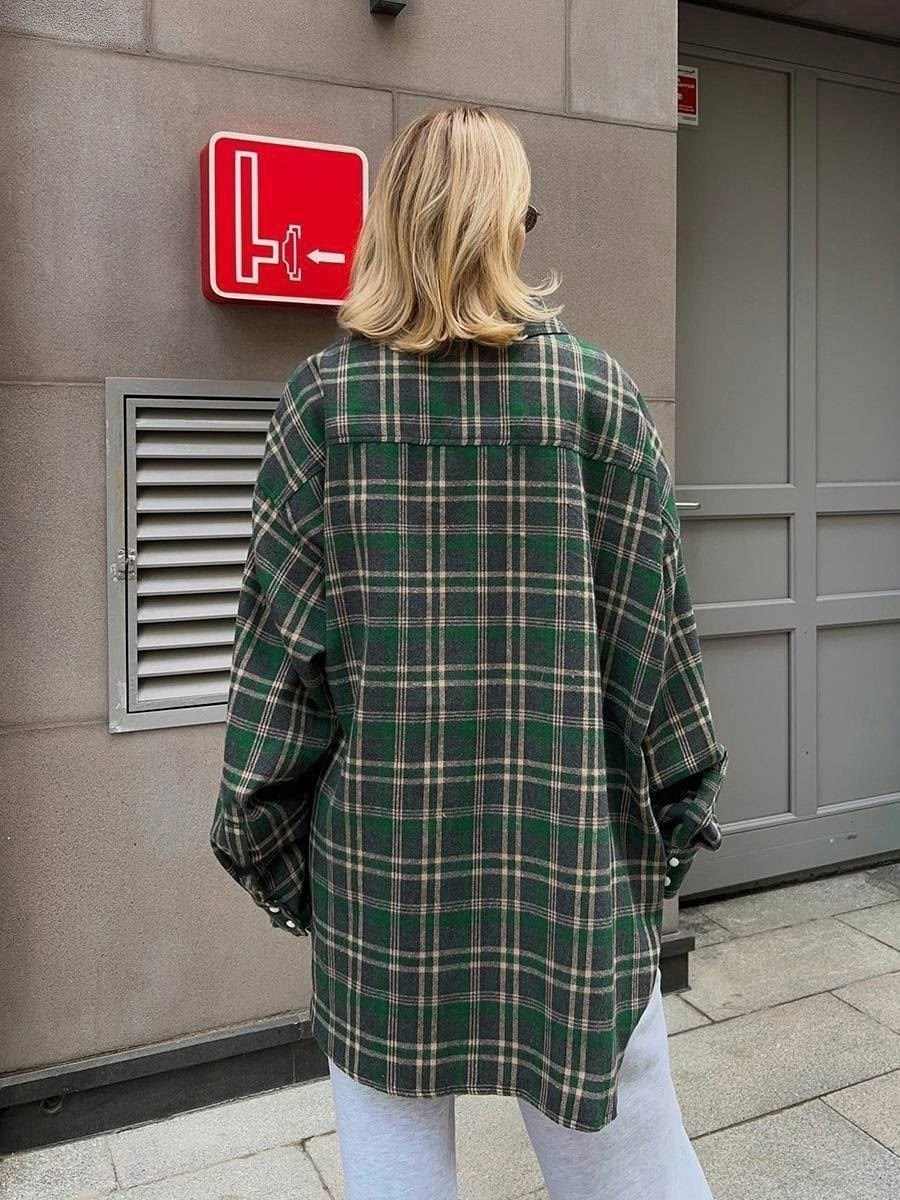 рубашка женская в клетку,женская клетчатая рубашка,женская рубашка в клетку байка,рубашка в клетку оверсайз летняя esstobee,теплая рубашка оверсайз в клетку женская