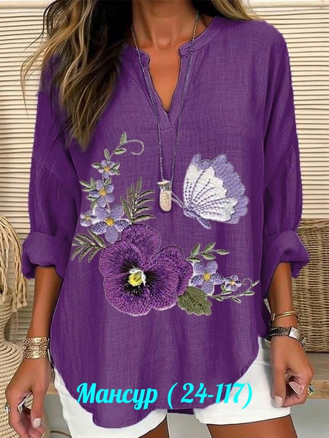 женская рубашка из хлопка и льна,женская кофта фиолетовая,рубашка женская,женская кофта,туника блузка