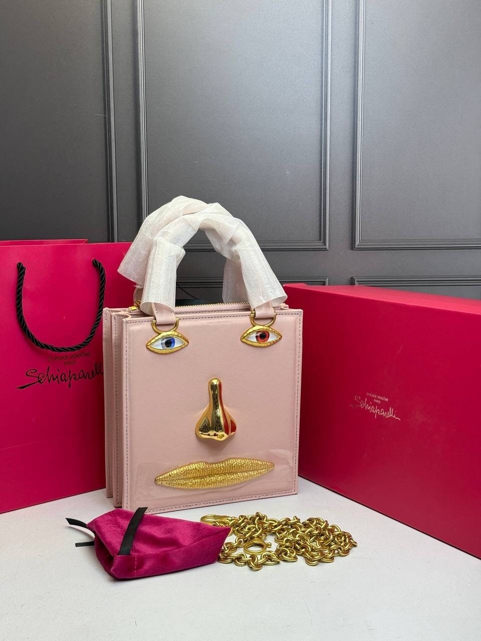 сумка-тоут schiaparelli,бархатная сумка для глаз schiaparelli premium sense demon,сумка schiaparelli,сумка женская schiaparelli,сумка женская shiaparelli & salvador dali