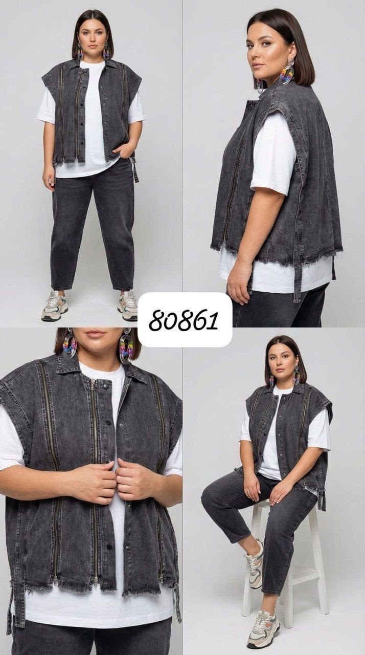 женский джинсовый жилет с большими карманами,джинсовый жилет женский,джинсовый жилет,женская жилетка больших размеров,жилет