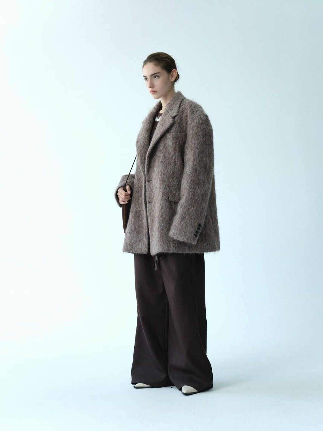 верхняя одежда maison david marthe alpaco коричнево-серый,женское полупальто,полупальто,женское пальто,пальто