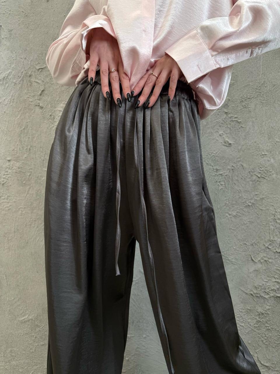 элегантные шелковые брюки женские брюки-палаццо,элегантные шелковые брюки-палаццо,атласные брюки,элегантные шелковые брюки женские брюки палаццо свободные,шелковые брюки палаццо