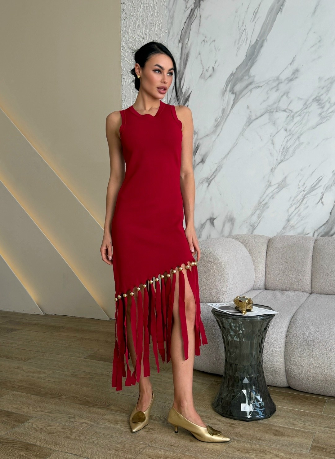 платье с бахромой,платье,платье коричневое,платье идеальное,асимметричное платье