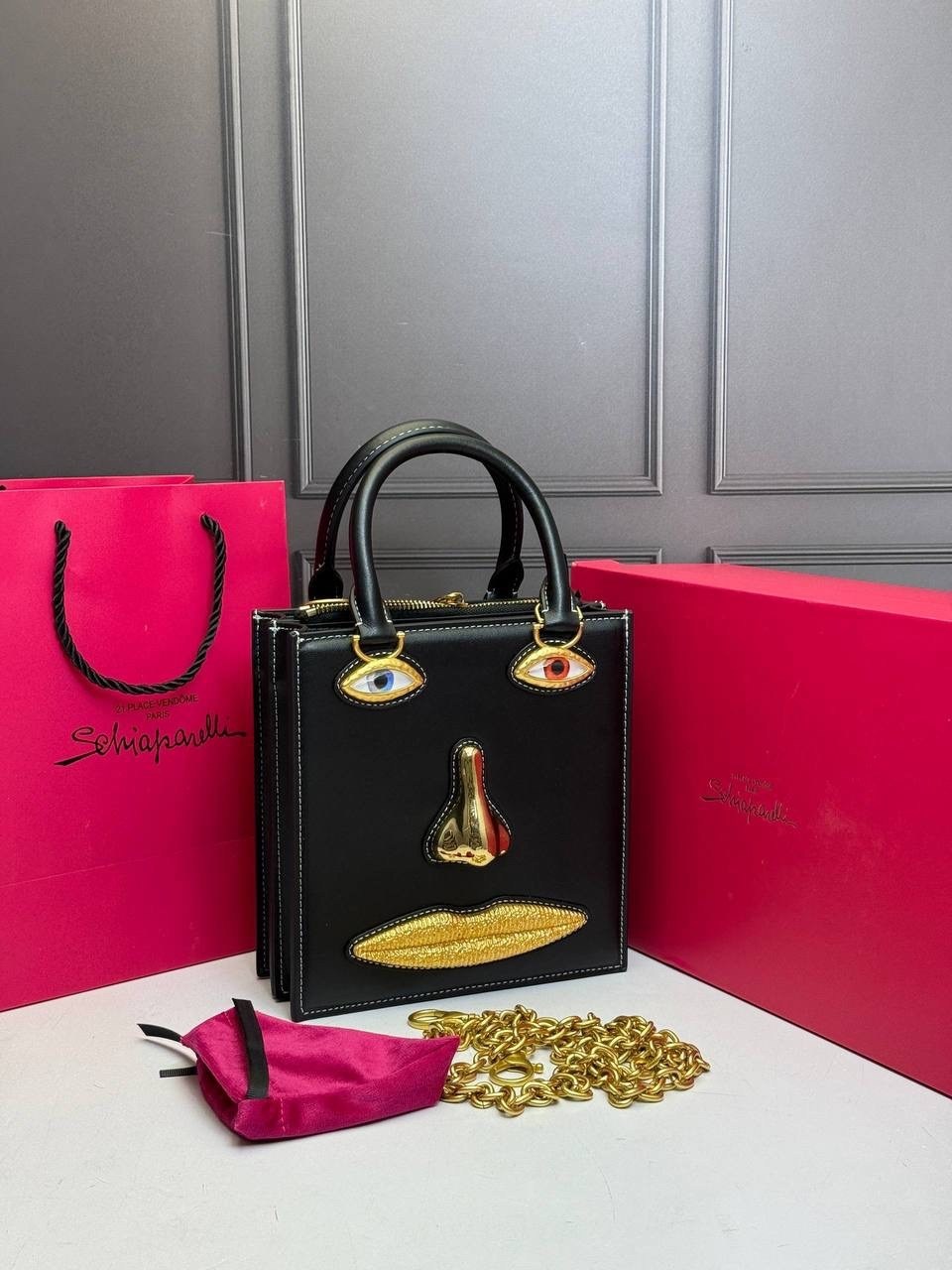 сумка-тоут schiaparelli,бархатная сумка для глаз schiaparelli premium sense demon,сумка schiaparelli,сумка женская schiaparelli,сумка женская shiaparelli & salvador dali