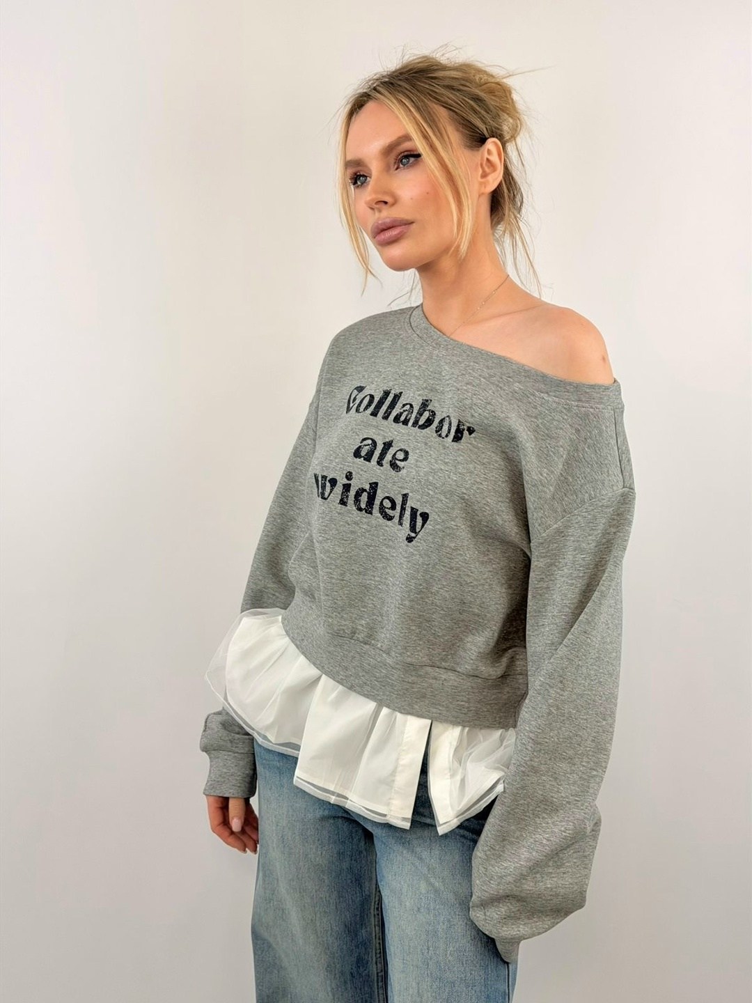 свитшот женская,свитшот оверсайз,свитшот,короткий свитшот,кофта с рюшами