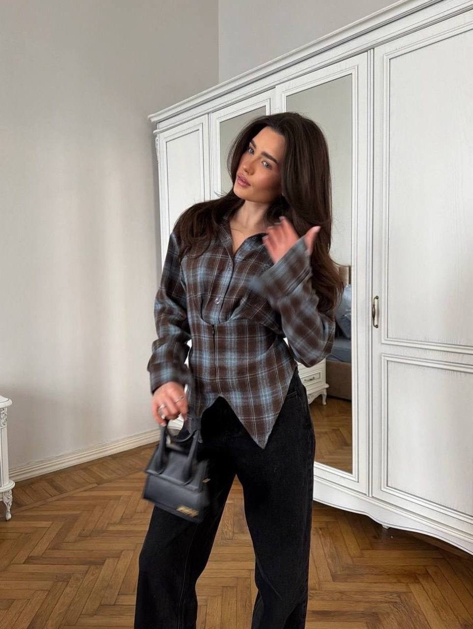 рубашка в клетку от miu miu,рубашка в клетку оверсайз на кнопках,рубашка в клетку оверсайз,рубашка женская в клетку оверсайз,рубашка в клетку оверсайз удлиненная