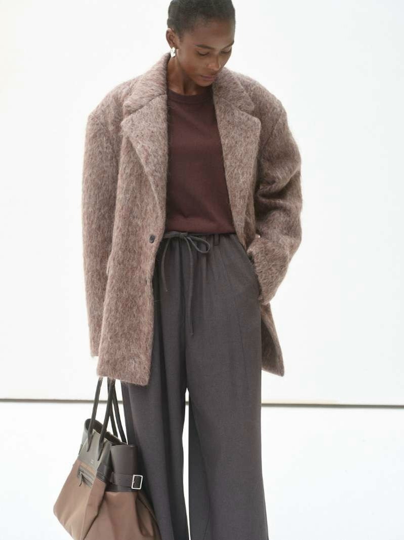 верхняя одежда maison david marthe alpaco коричнево-серый,женское полупальто,полупальто,женское пальто,пальто