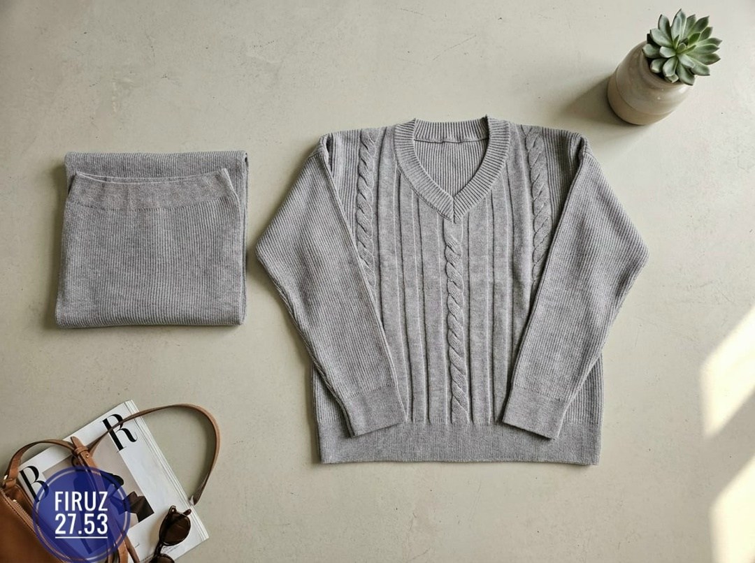 костюм теплый вязаный с юбкой delamax,трикотажный костюм с юбкой,вязаный костюм с юбкой,костюм юбка и кофта вязаный koktash,костюм с юбкой миди трикотажный