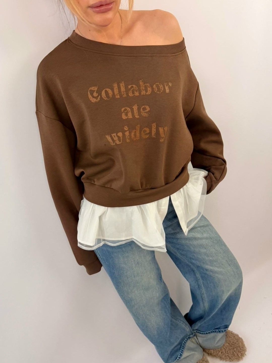 свитшот женская,свитшот оверсайз,свитшот,короткий свитшот,кофта с рюшами