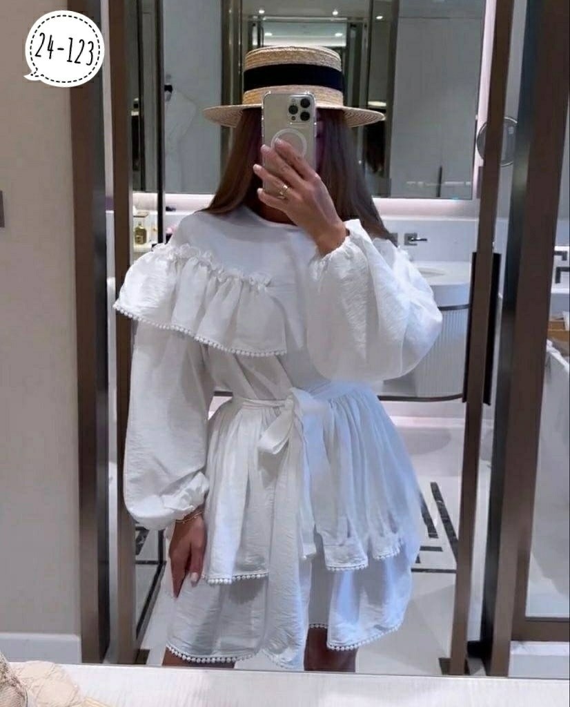 платье,стильное платье,костюм с юбкой,модное платье,женское платье с воланом