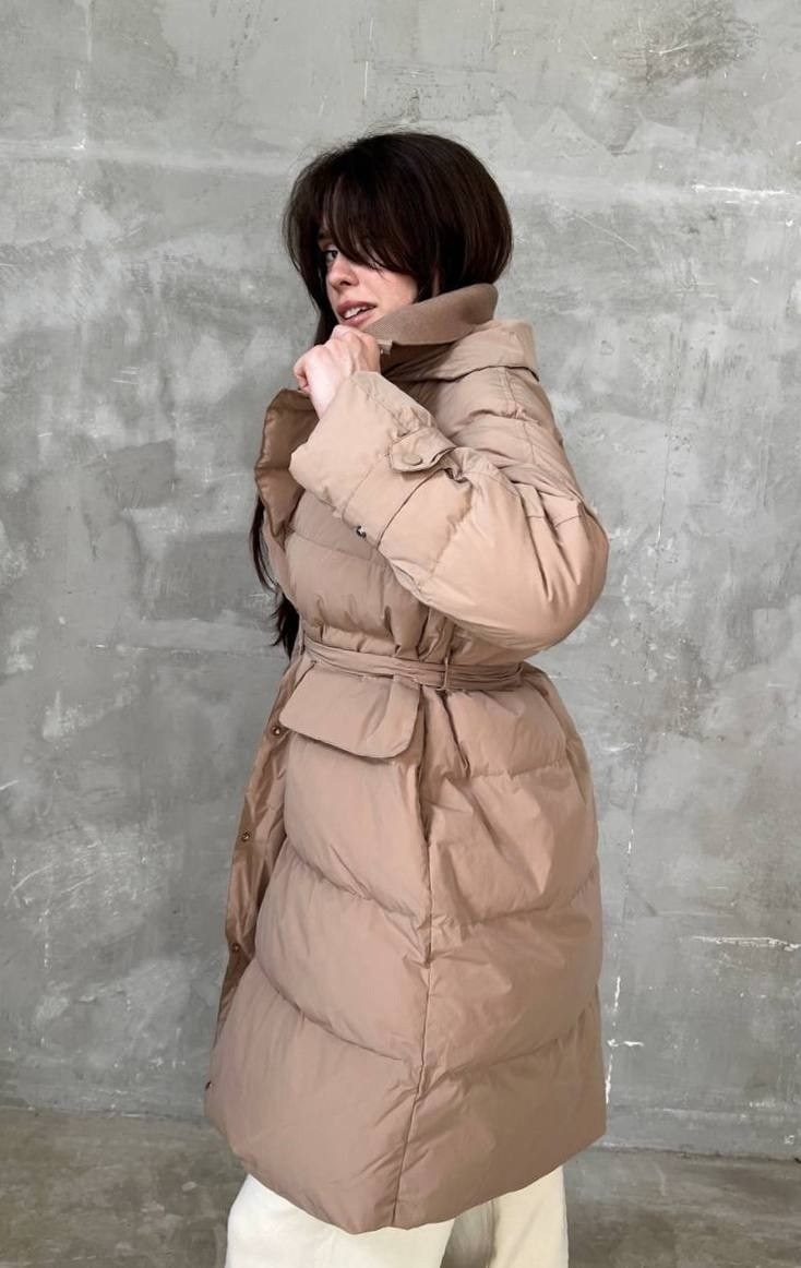 бежевый пуховик,удлиненная куртка,пуховик женский,пуховик,куртка оверсайз