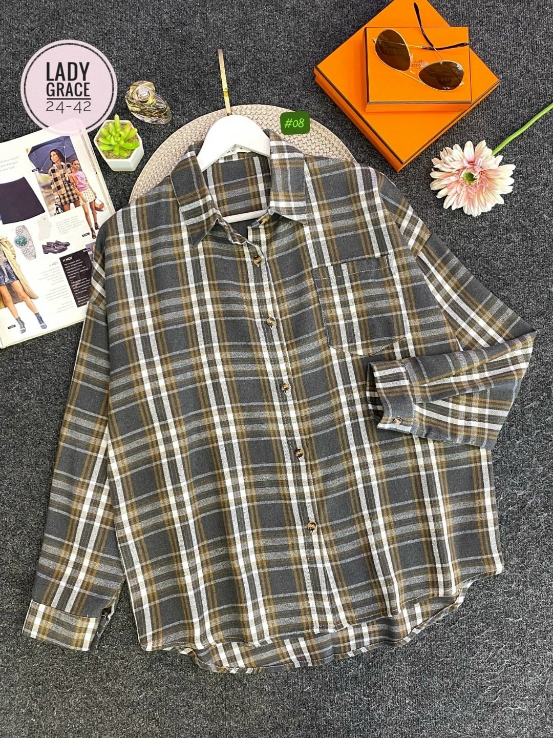 рубашка женская в клетку,женская рубашка,рубашка женская 7007 клетка,рубашка женская 7007 "клетка № 4",клетчатая рубашка женская теплая c&h style