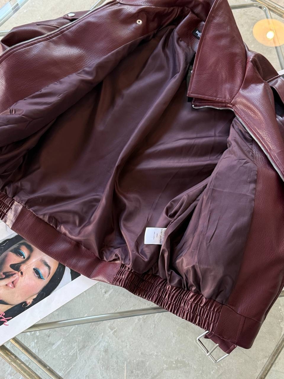 куртка из экокожи,женская куртка кожаная оверсайз короткая okssana firsanova,модные бордовые кожаные куртки с лацканами,коричневая женская кожаная куртка-косуха,куртка кожаная