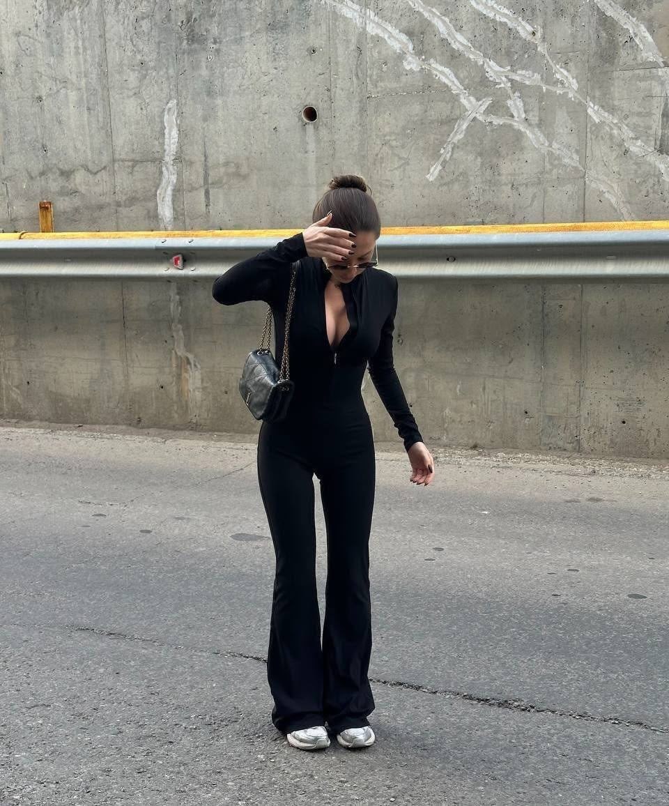 брючный комбинезон,брючный костюм,комбинезон женский,комбинезон,heyoungirl женский черный тонкий комбинезон стильный сексуальный комбинезон с круглым вырезом на молнии