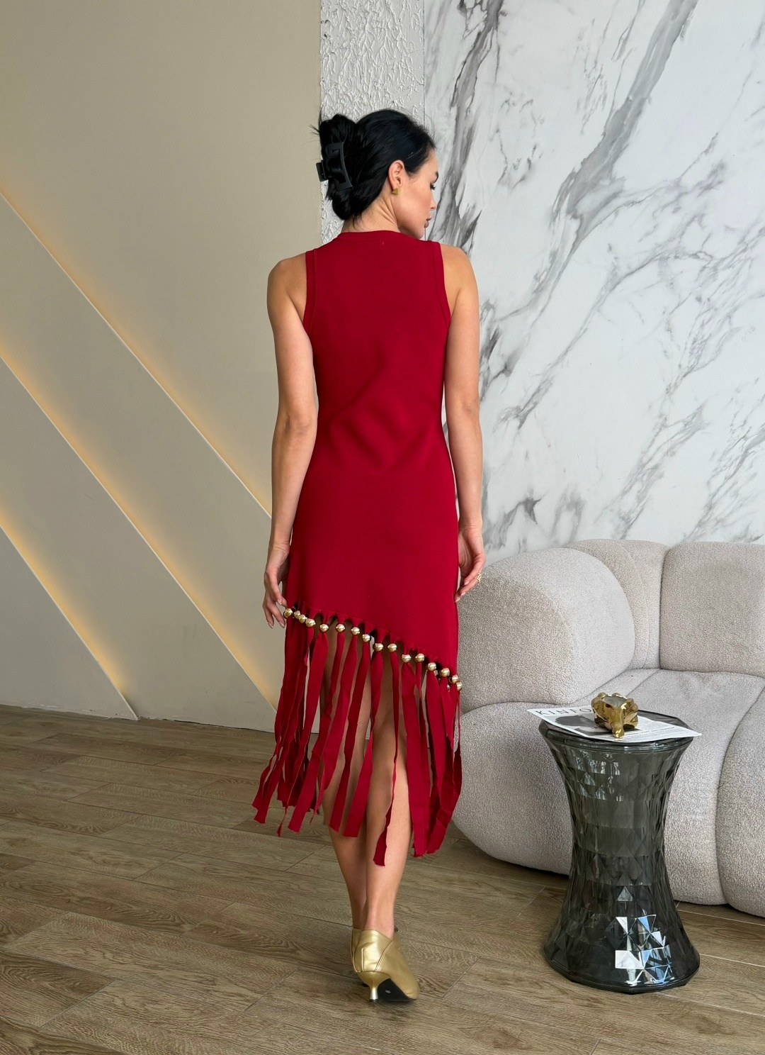 платье с бахромой,платье,платье коричневое,платье идеальное,асимметричное платье